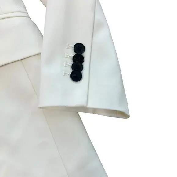 Madewell Blazer Womens Winter White Tuxedo Double Breasted Peak Lapel NT118 Sz 4 - Picture 9 of 12